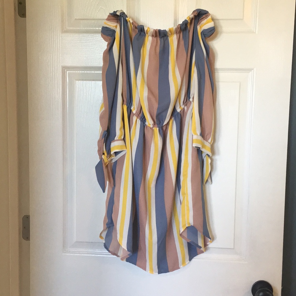 Off the shoulder striped dress